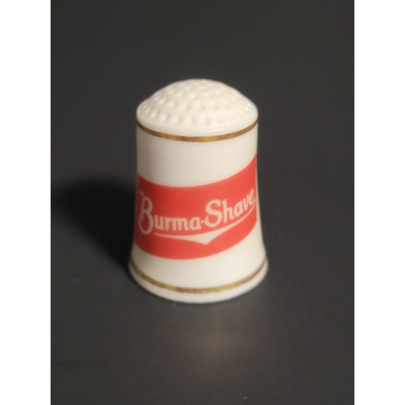 Vintage Franklin Mint "Burma Shave" Advertising Porcelain Thimble Collectible - Picture 1 of 5